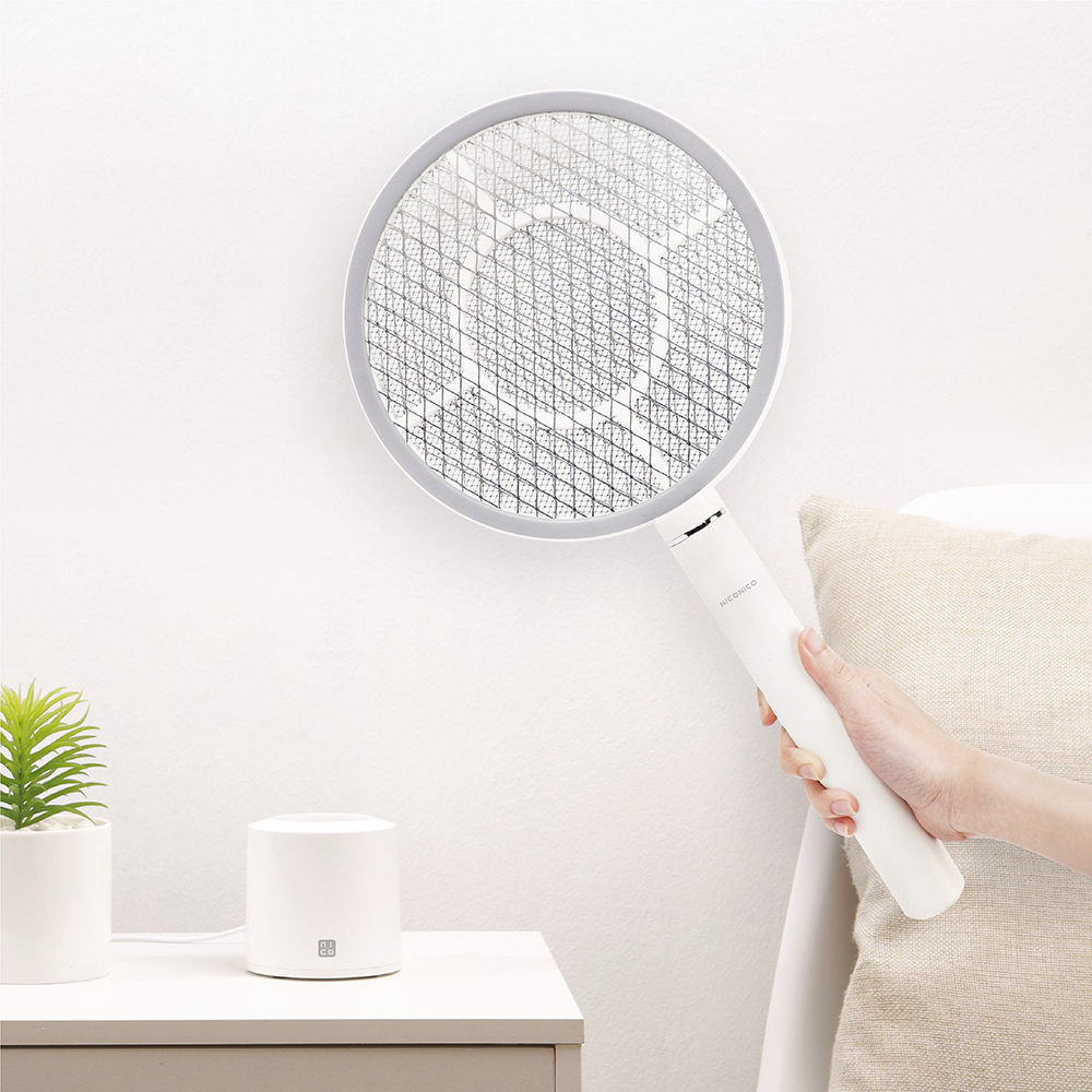 清倉優惠【NICONICO】座充式觸控小黑蚊電蚊拍NI-ES803