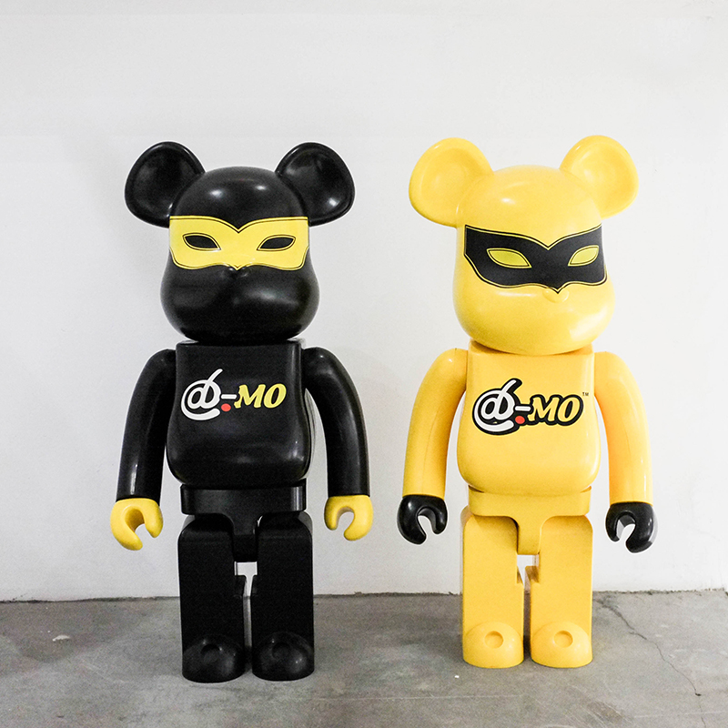 車庫服飾】Bearbrick 1000% @-MO DUTT MO ダットエムオー黃黑眼罩熊