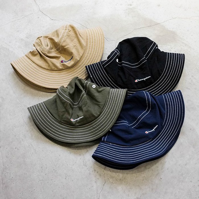 【車庫服飾 】 Champion 草寫電繡LOGO 滾邊漁夫帽 狩獵帽