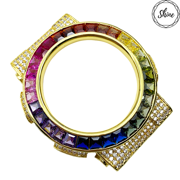 客製 GA-100 / GA-110 / GA-120 金X白石彩虹閃石金屬錶殼