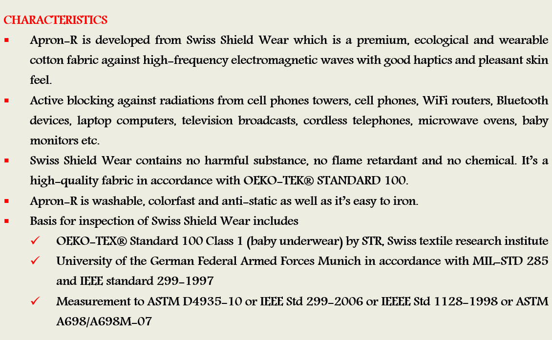 Apron-R Characteristics