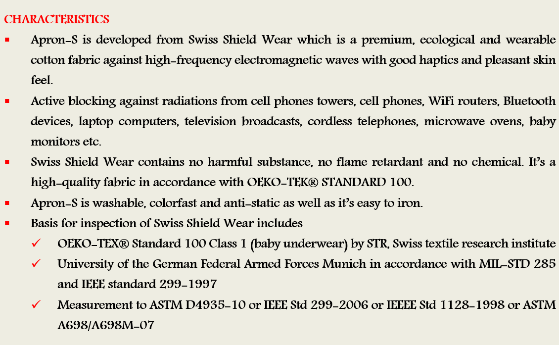Apron-S Characteristics