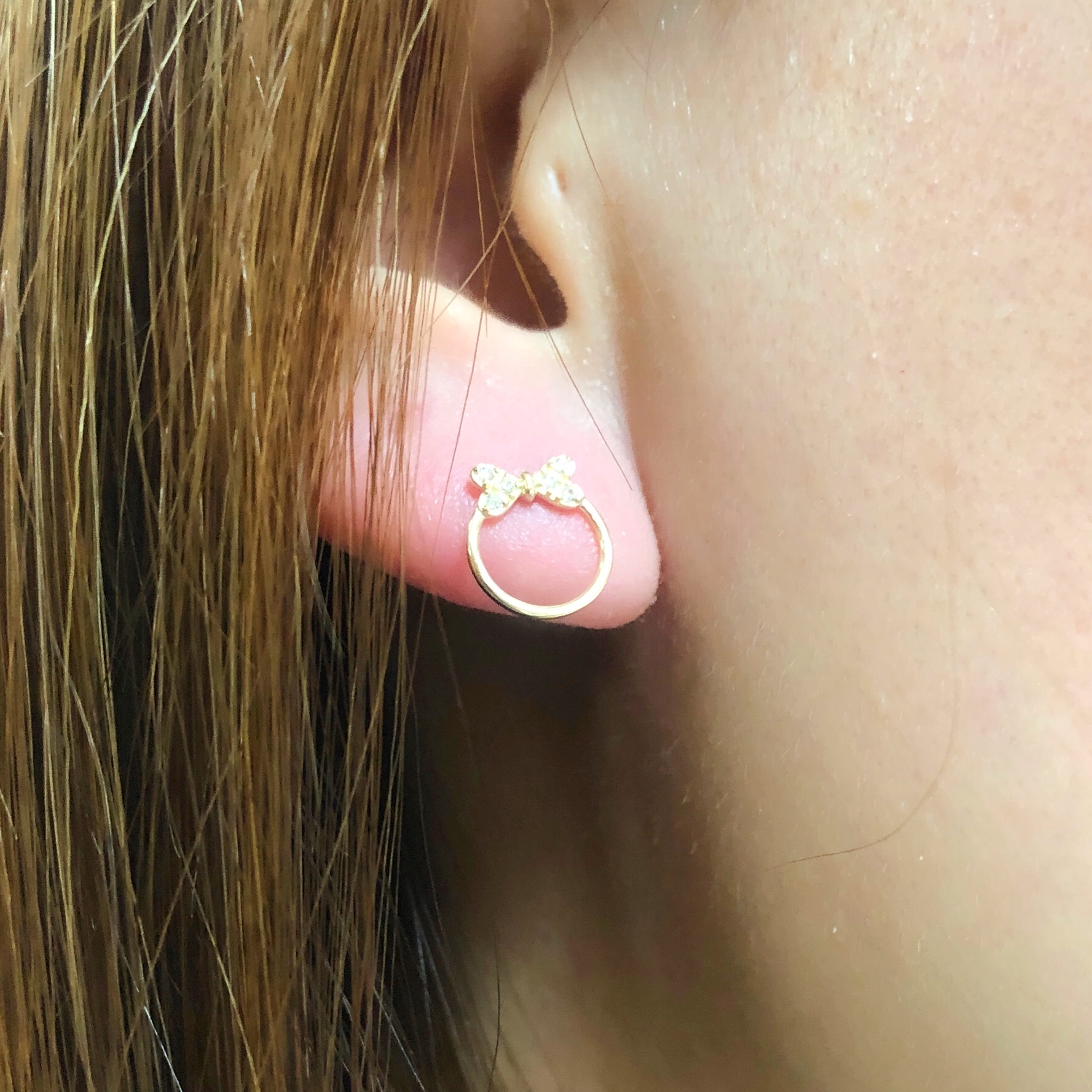 10K/浪漫蝴蝶圈耳環