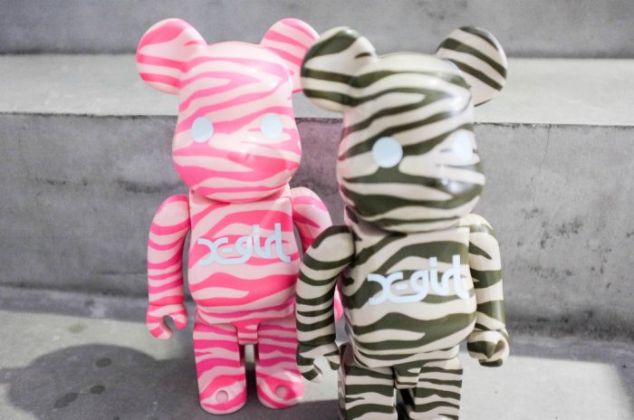 【車庫服飾】收藏品出售 BEARBRICK MEDICOM TOY XGIRL 400% 虎紋 粉紅 軍綠 一組 熊