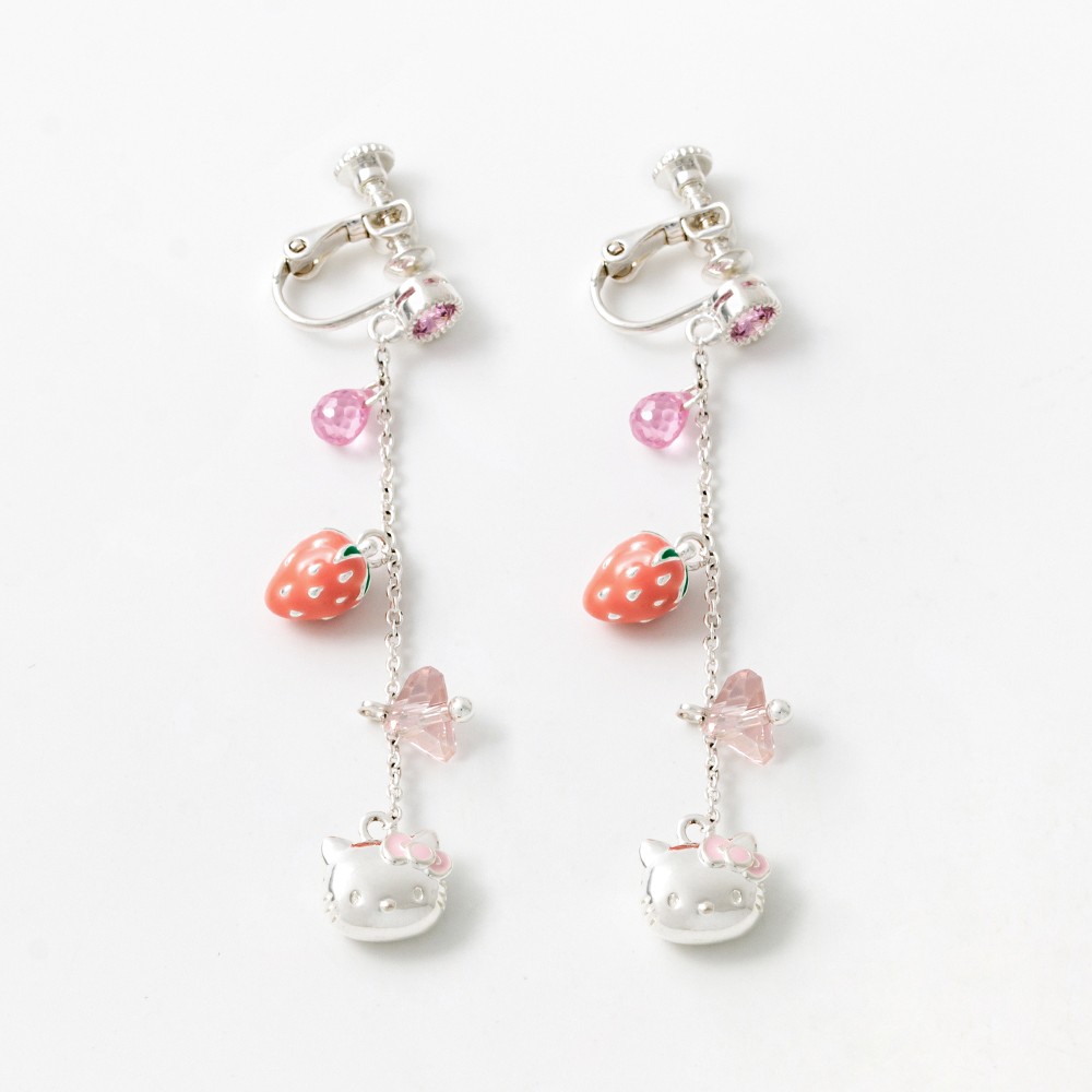Hello Kitty 三麗鷗 施華洛世奇水晶 耳夾