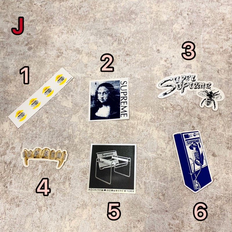 SUPREME 貼紙 Sticker J 系列 單張 賣場