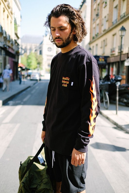 2018AW VANS VAULT X WTAPS FLAME LS TEE 橘火焰 長T