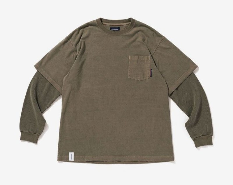 2020SS DESCENDANT MILITIA LAYERD TEE 水洗 兩件式 華夫格 現貨