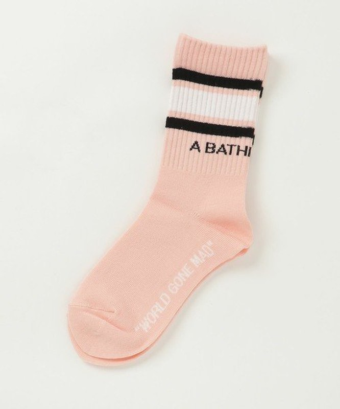 A BATHING APE LINE SOCKS LADIE 條紋 長襪 女生 2色