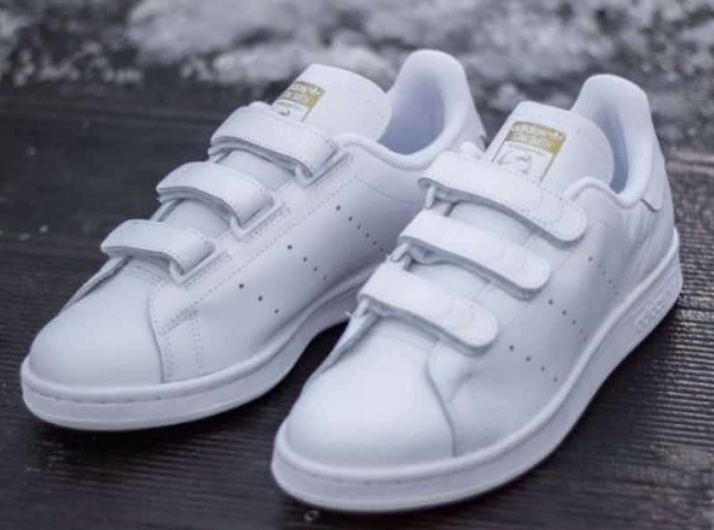 ADIDAS STAN SMITH CF 復古 金標 史密斯 魔鬼粘 S75188 (鞋底泛黃瑕疵)