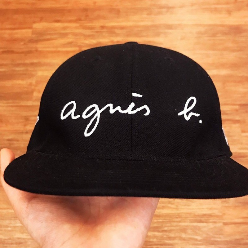 Agnes b. CASQUETTE 草寫 棒球帽 可折成老帽 LOGO 黑 小B 經典 (原價2880)
