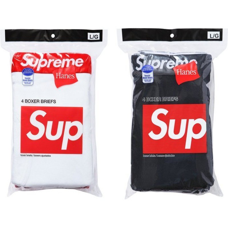 Supreme HANES BOXER BRIEFS BOX LOGO 四件一包 / 單件 內褲 黑 / 白 2色 現貨