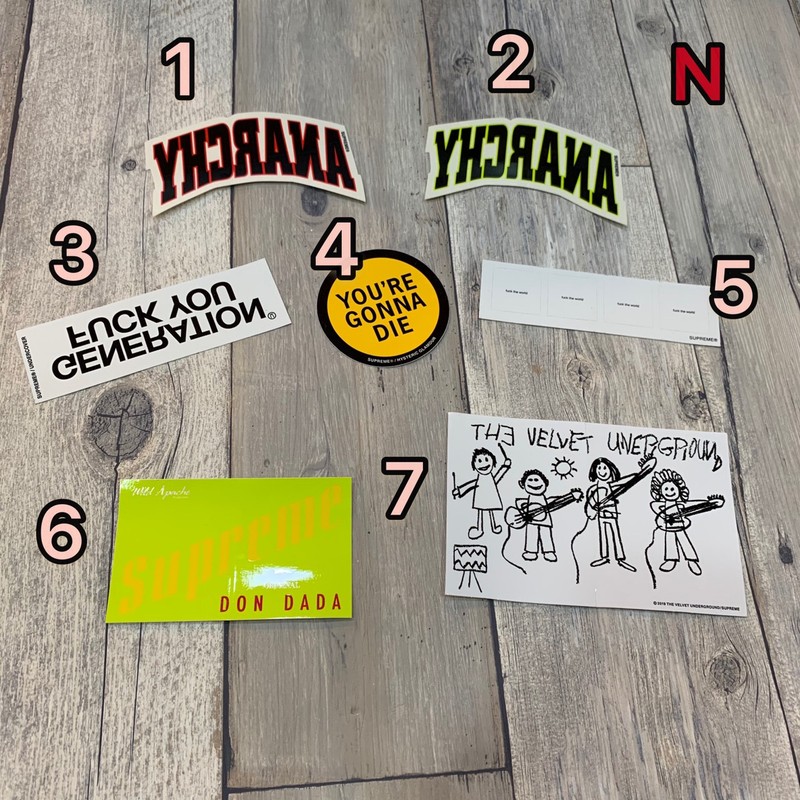 SUPREME 貼紙 Sticker N 系列 單張 賣場