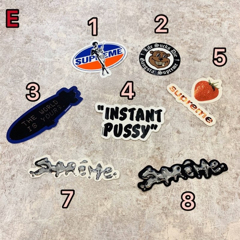 SUPREME 貼紙 Sticker E 系列 單張 賣場