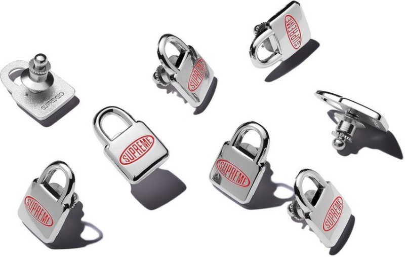 2018AW Supreme Lock Pin 鎖頭 別針 銀色