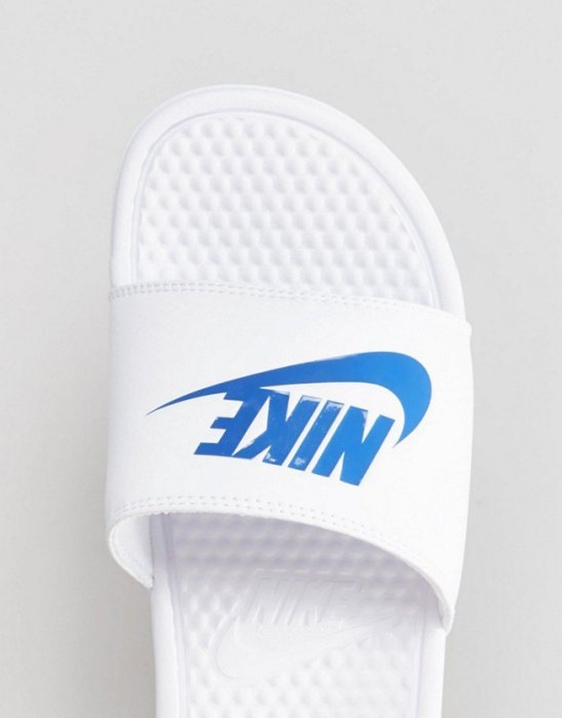 NIKE BENASSI JDI 拖鞋 白底 藍勾 男 女 343880-102