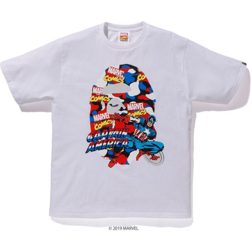 BAPE APE MARVEL CAMO CAPTAIN AMERICA TEE 漫威 美國隊長 短T 現貨
