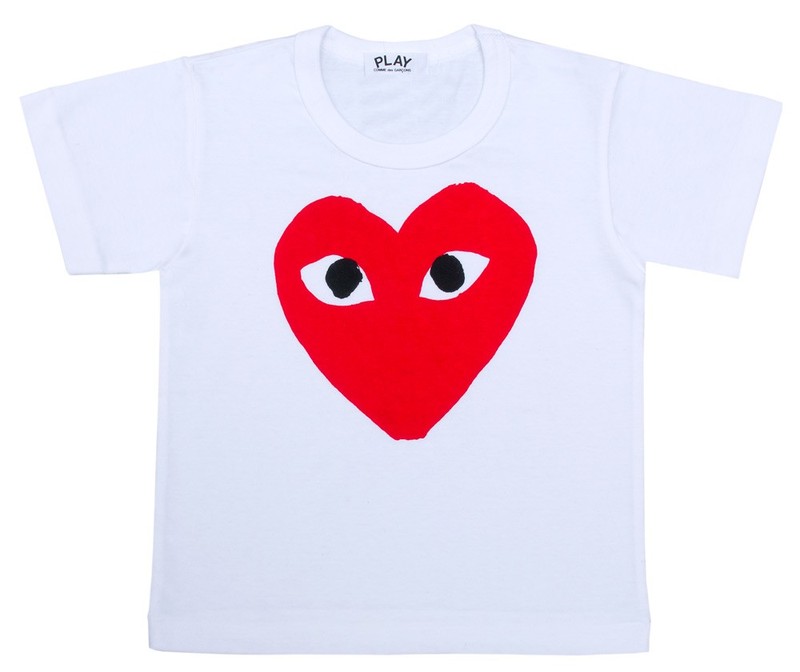 COMME des GARCONS PLAY 川久保玲 TEE KIDS 大紅愛心 小孩 現貨 AZ-T661-100