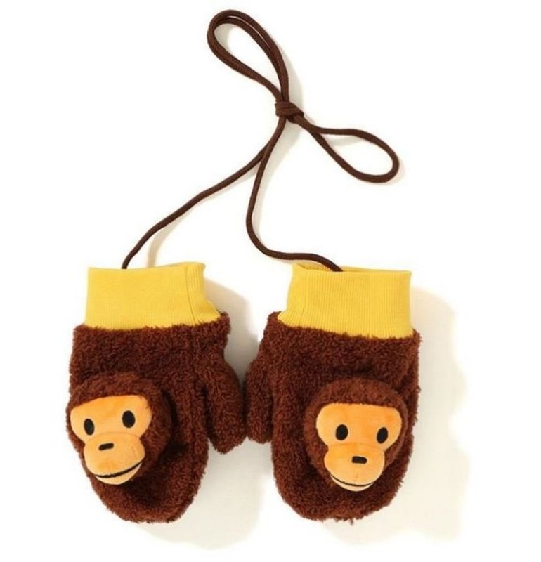 A BATHING APE BABY MILO BOA MITTENS 手套