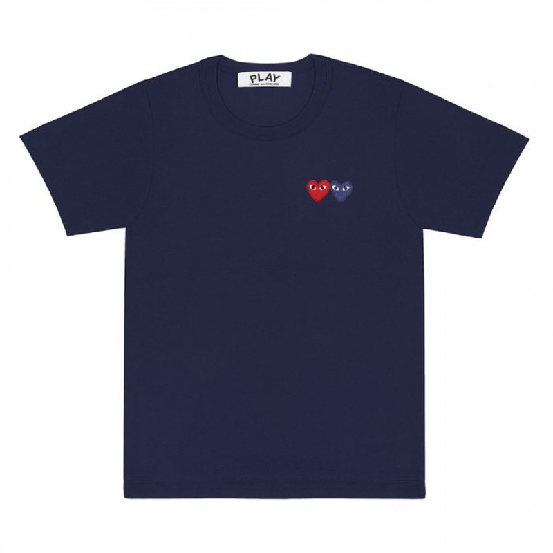 『代購+現貨商品』COMME des GARCONS PLAY Tee 川久保玲 短T 雙愛心 刺繡 男女 黑白 現貨 AX-T226-051