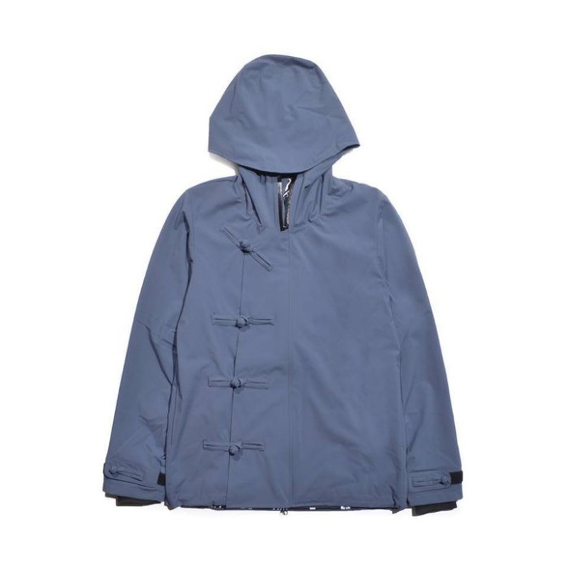 2017AW OqLiq kung fu windbreaker 中國結 風衣 防水 藍灰色 機能外套