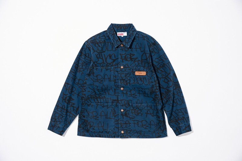2018AW Supreme CDG Printed Canvas Chore Coat 現貨 夾克