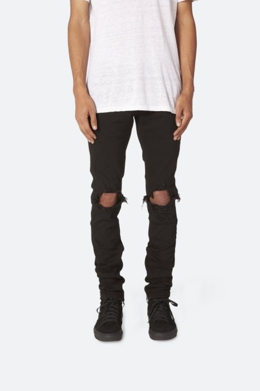 MNML LA M1 STRETCH DENIM 破壞 黑色 牛仔褲 小賈斯汀