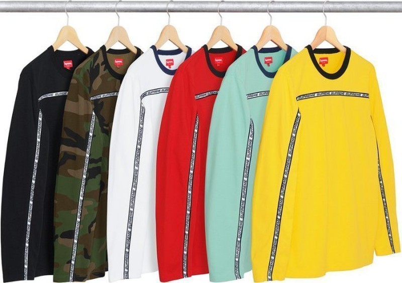2017AW Supreme Tape Stripe L/S Pique Top 串標 長T 現貨