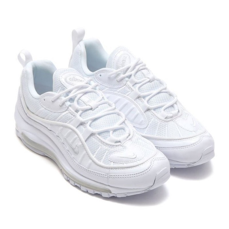 NIKE AIR MAX 98 全白 銀勾 刺繡 鋼彈 氣墊 慢跑鞋 640744-106