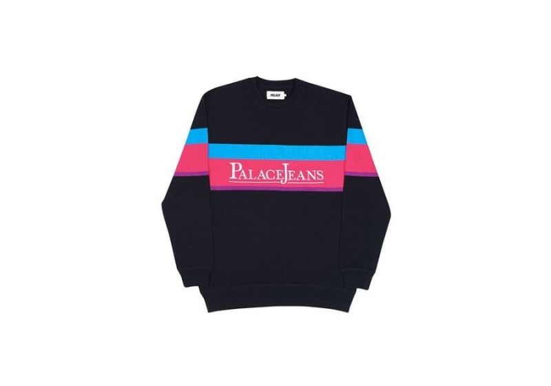 2017AW PALACE JEANS CREW BLACK 大學T LOGO 現貨