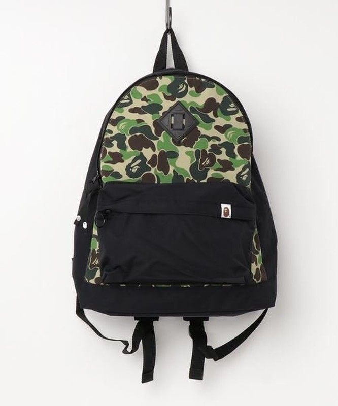 A Bathing APE ABC DAY PACK 迷彩 拼接 後背包 綠色