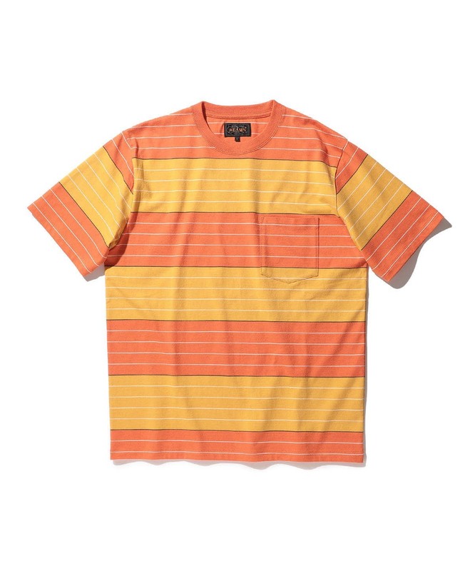 2020SS BEAMS PLUS 超人氣 條紋 拼接 口袋 黑標 短T 3色 現貨