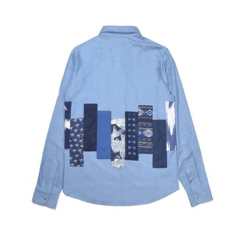 2018SS OqLiq oqLiq 蕾絲 navajo 渲染 紙鶴魚紋 純色 襯衫 拼接 現貨