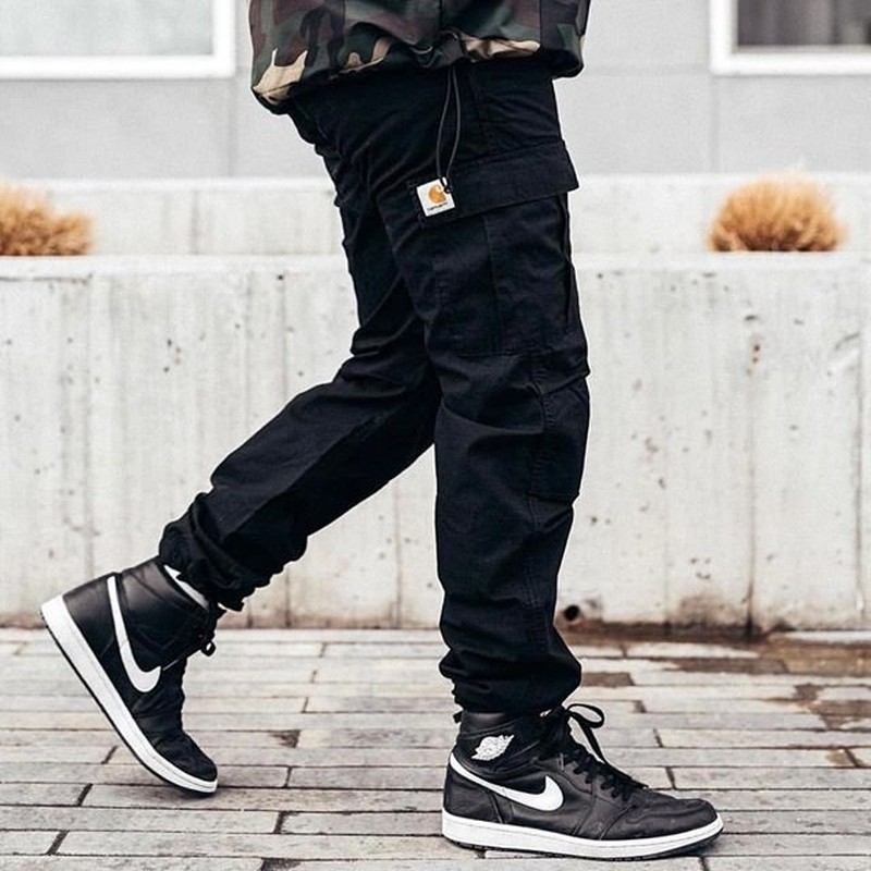 2025AW Carhartt WIP Aviation Pant Black 軍裝 工裝 綁帶 L30 口袋褲 長褲 黑色 現貨 I032468