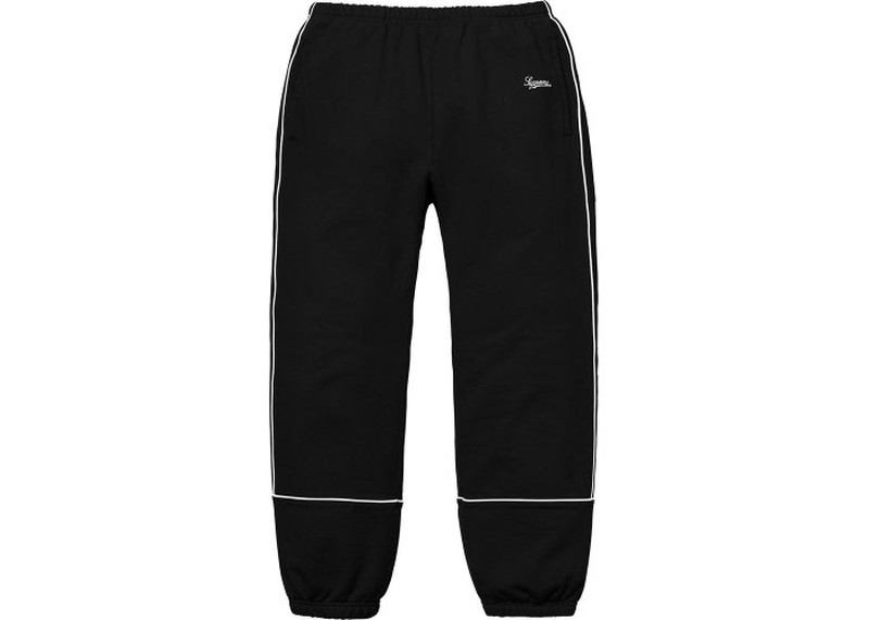2018SS Supreme Piping Sweatpant 長褲 運動 刺繡 黑色