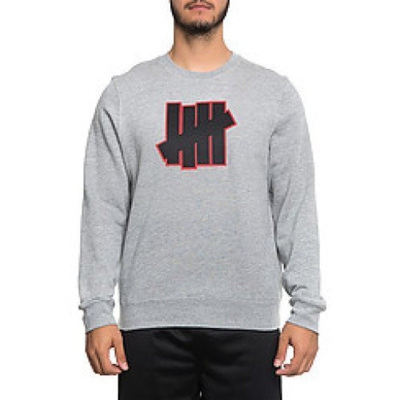 Undefeated 5 strike app crew 柵欄 黑 灰 大學T 518272