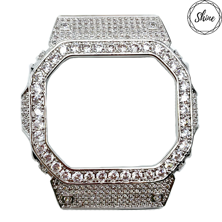 DW-5600 客製 銀X白閃石金屬錶殼