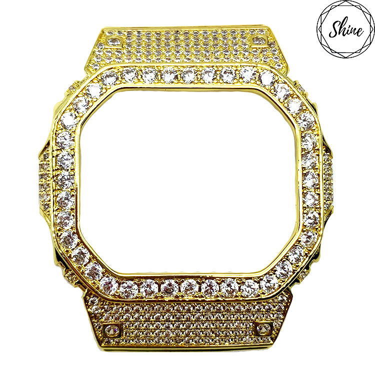 DW-5600 客製 金X白閃石金屬錶殼