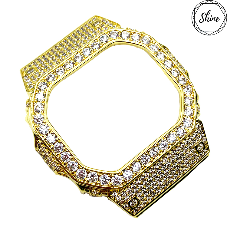 DW-5600 客製 金X白閃石金屬錶殼