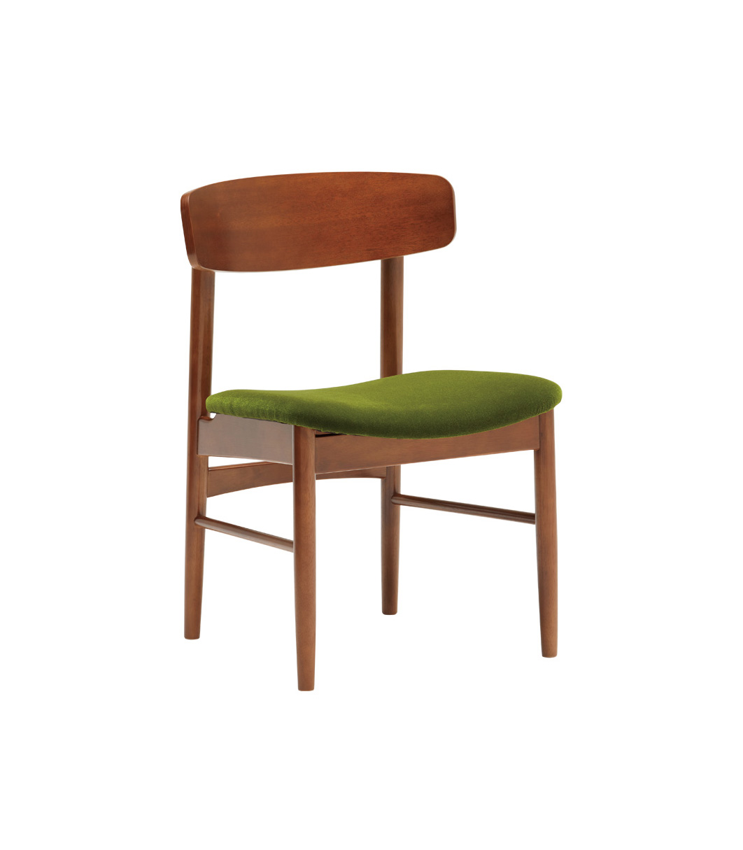 T Chair  綠絨布餐椅