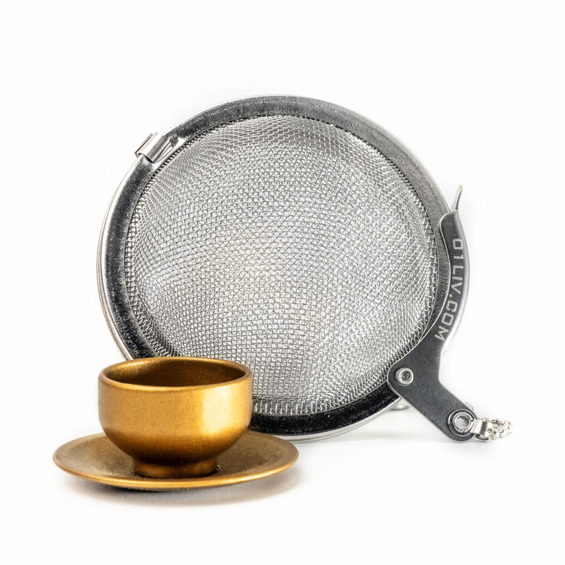 01LIV 奇趣茶球 - 精致吊饰系列 - 茶杯（金色）