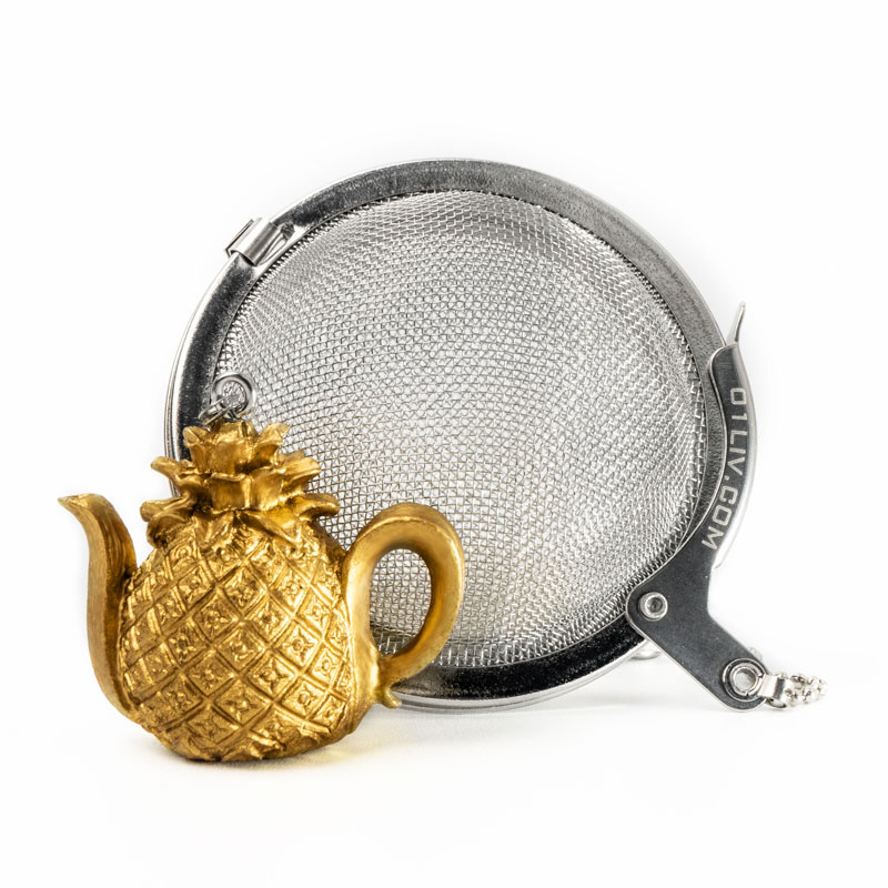 01LIV 奇趣茶球 - 精致吊饰系列 - 菠萝壶（金）