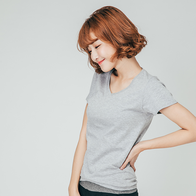 質感棉 女V領短袖