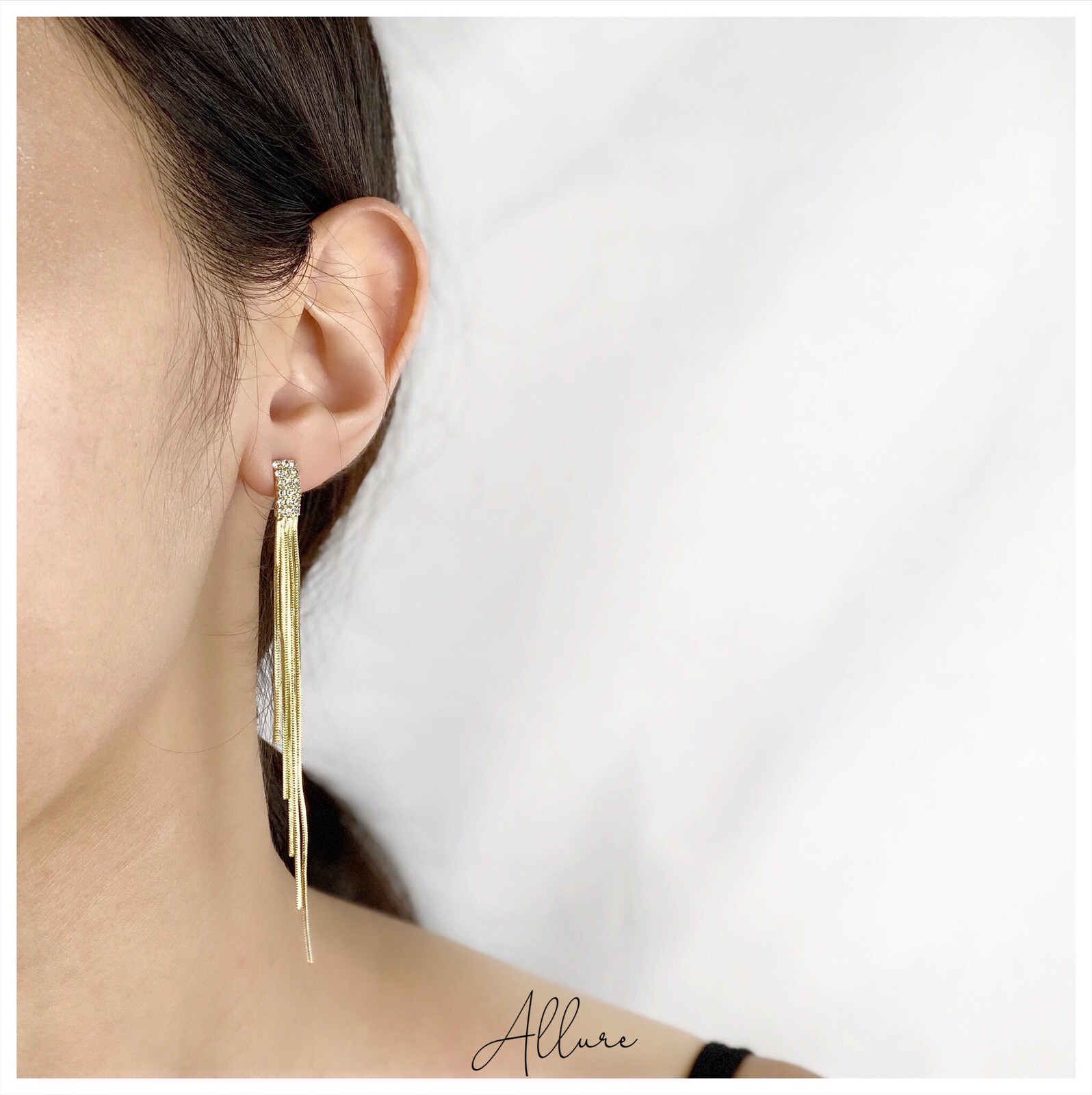 肆玥xAllure金色簡約流蘇耳環