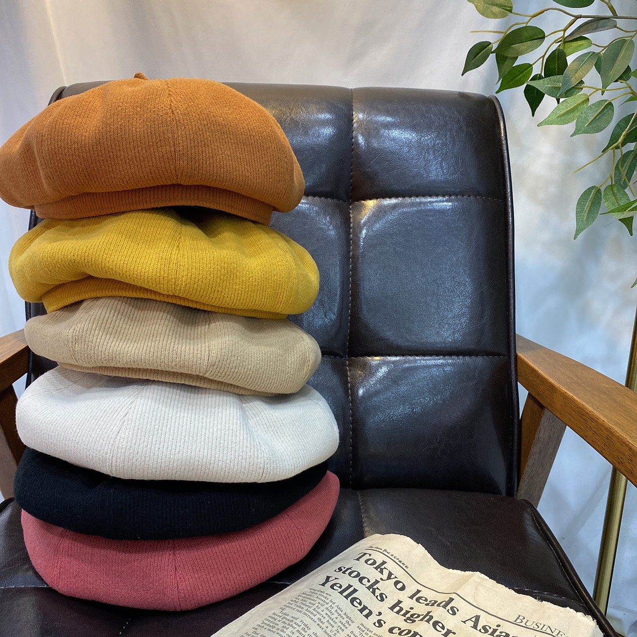 斜紋八片貝雷帽/六色