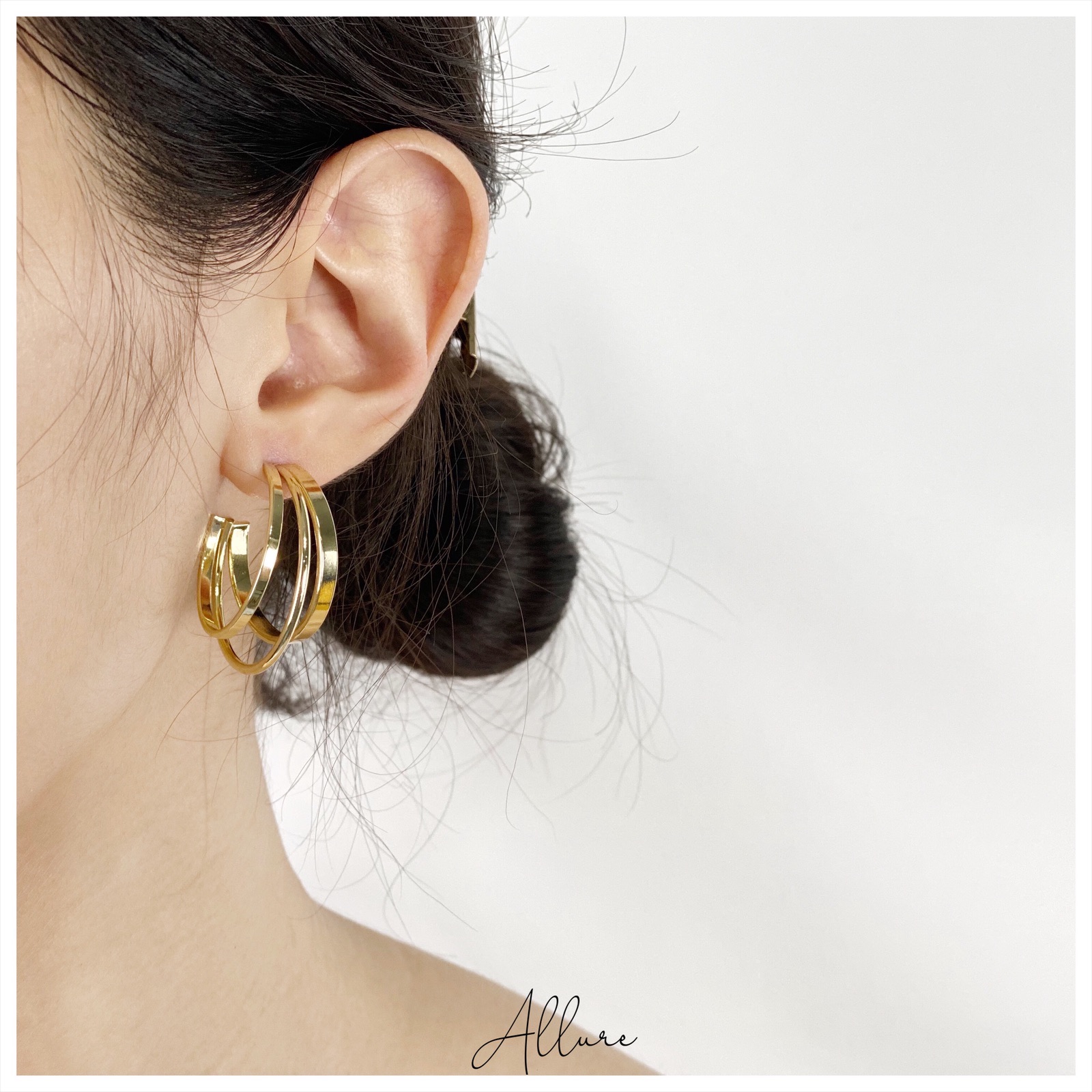 肆玥xAllure三環亮面C型耳環