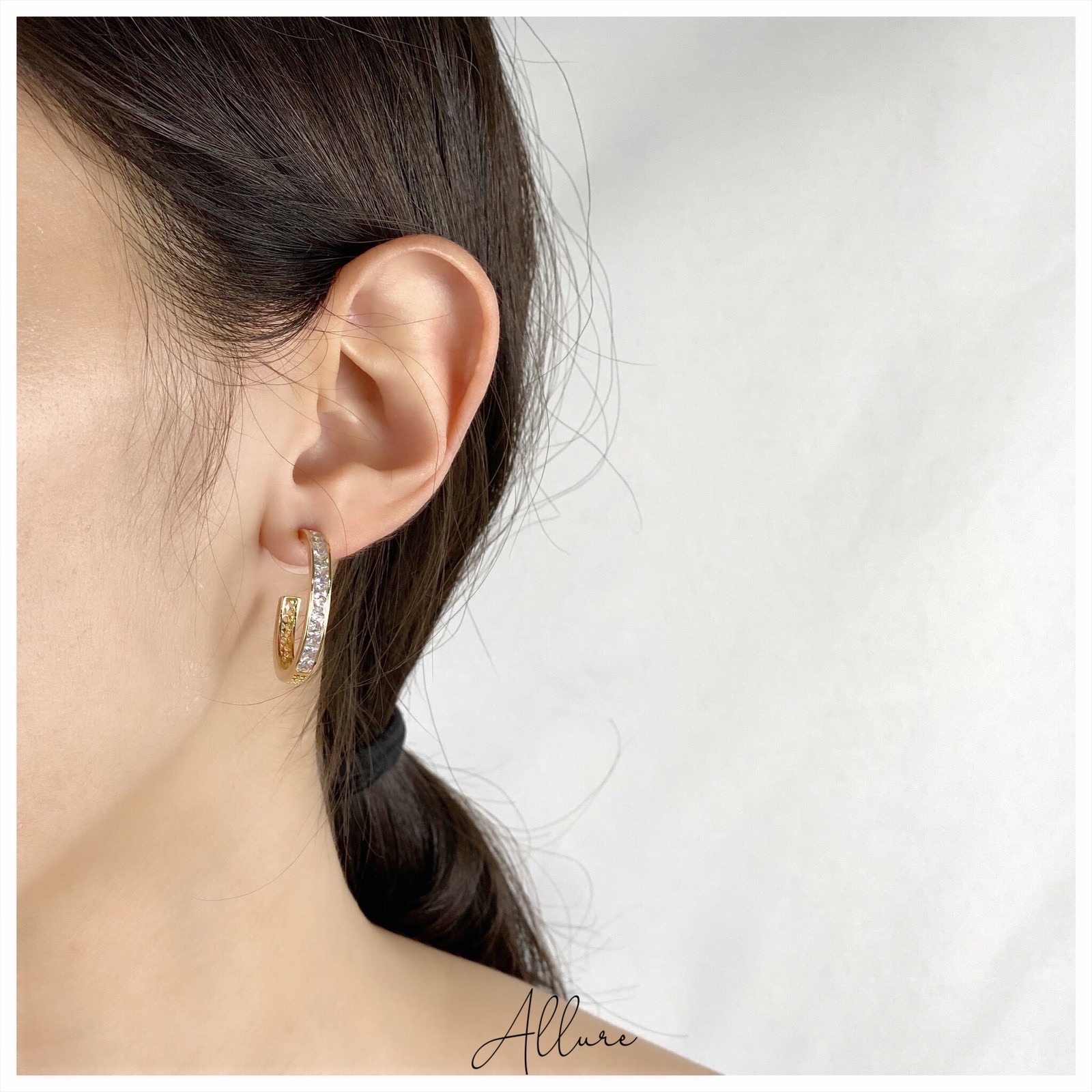 肆玥xAllure華麗鑲鑽大C型耳環