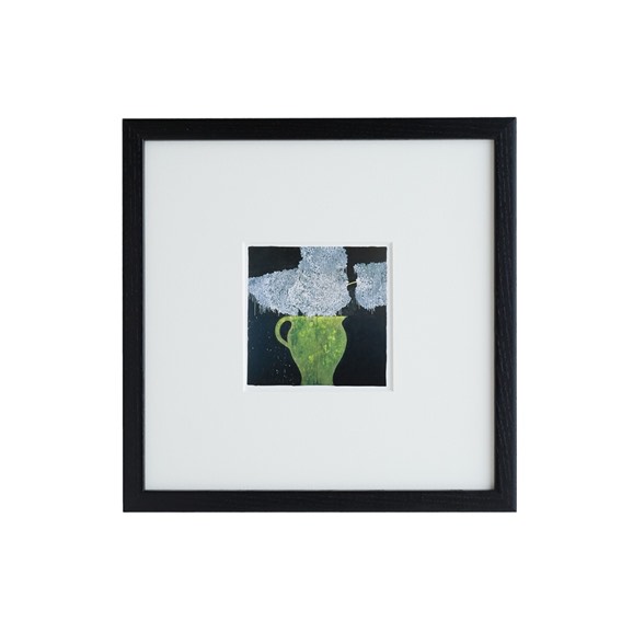 紫陽花綠瓷盆畫作