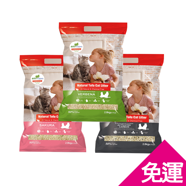 [6包免運組]ECO 艾可 天然草本輕質型豆腐砂2.8kg(馬鞭草/櫻花/活性碳) 破碎型豆腐砂 礦型豆腐砂