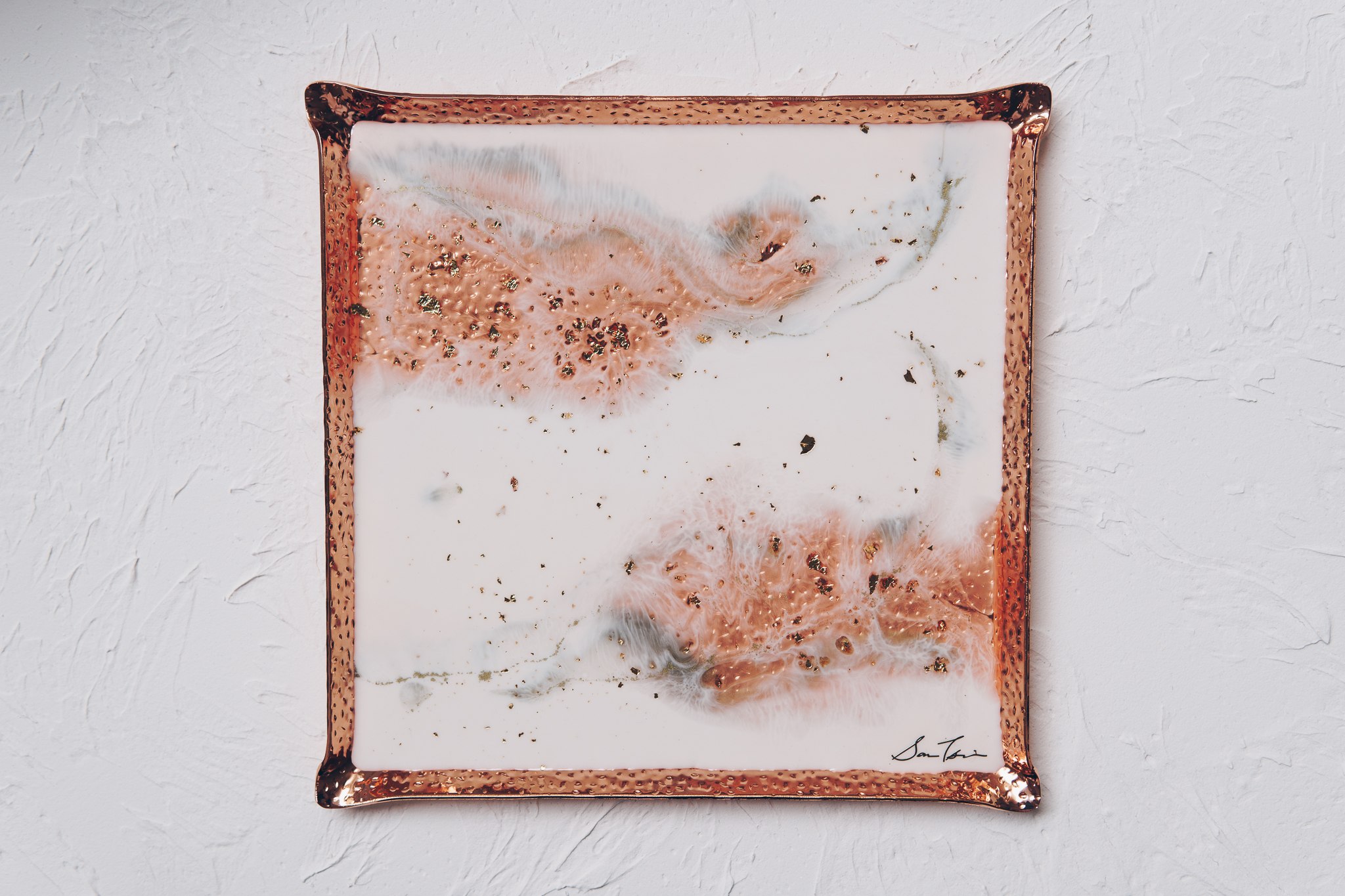 溫柔堅定 玫瑰金方形錘盤